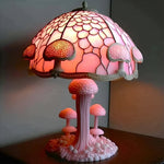 Decorative LED Stained Glass Table Lamp with Artistic Design