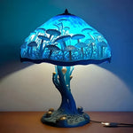 Decorative LED Stained Glass Table Lamp with Artistic Design