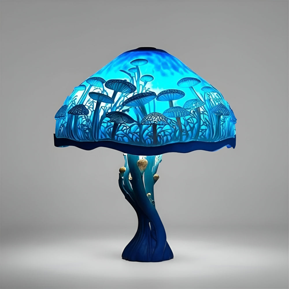 Decorative LED Stained Glass Table Lamp with Artistic Design