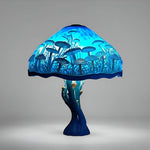 Decorative LED Stained Glass Table Lamp with Artistic Design
