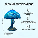 Decorative LED Stained Glass Table Lamp with Artistic Design