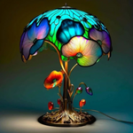 Decorative LED Stained Glass Table Lamp with Artistic Design