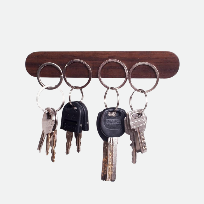 Magnetic Wooden Key Holder Wall Organizer