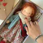 Handcrafted Waldorf Plush Doll – Soft Cotton Toy with Fabric Box | Cute & Cuddly | Perfect for Children's Birthdays & Imaginative Play