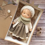 Handcrafted Waldorf Plush Doll – Soft Cotton Toy with Fabric Box | Cute & Cuddly | Perfect for Children's Birthdays & Imaginative Play