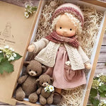 Handcrafted Waldorf Plush Doll – Soft Cotton Toy with Fabric Box | Cute & Cuddly | Perfect for Children's Birthdays & Imaginative Play