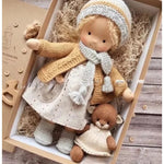 Handcrafted Waldorf Plush Doll – Soft Cotton Toy with Fabric Box | Cute & Cuddly | Perfect for Children's Birthdays & Imaginative Play