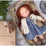 Handcrafted Waldorf Plush Doll – Soft Cotton Toy with Fabric Box | Cute & Cuddly | Perfect for Children's Birthdays & Imaginative Play