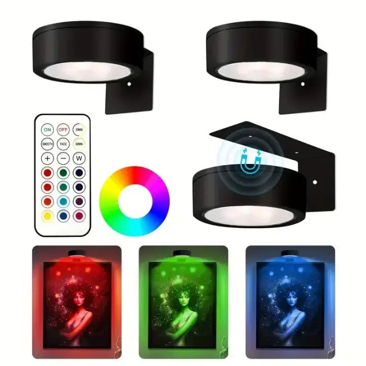 Magnetic LED Picture Light – Easy Tool-Free Setup, Dimmable, Wireless
