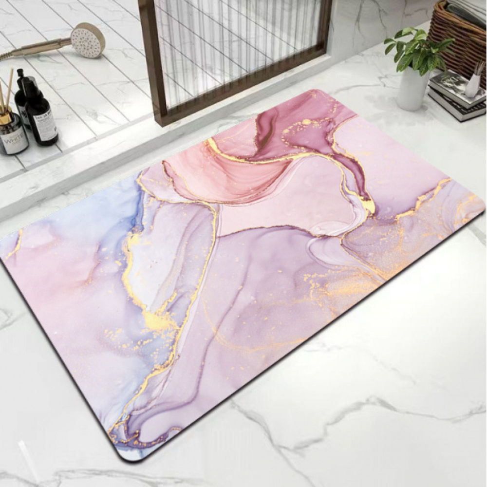 Non-Slip Marble Pattern Diatomite Bathroom Mat