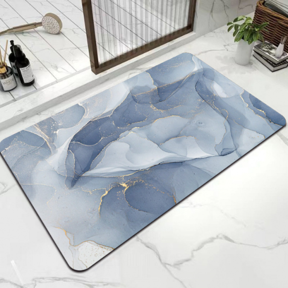 Non-Slip Marble Pattern Diatomite Bathroom Mat