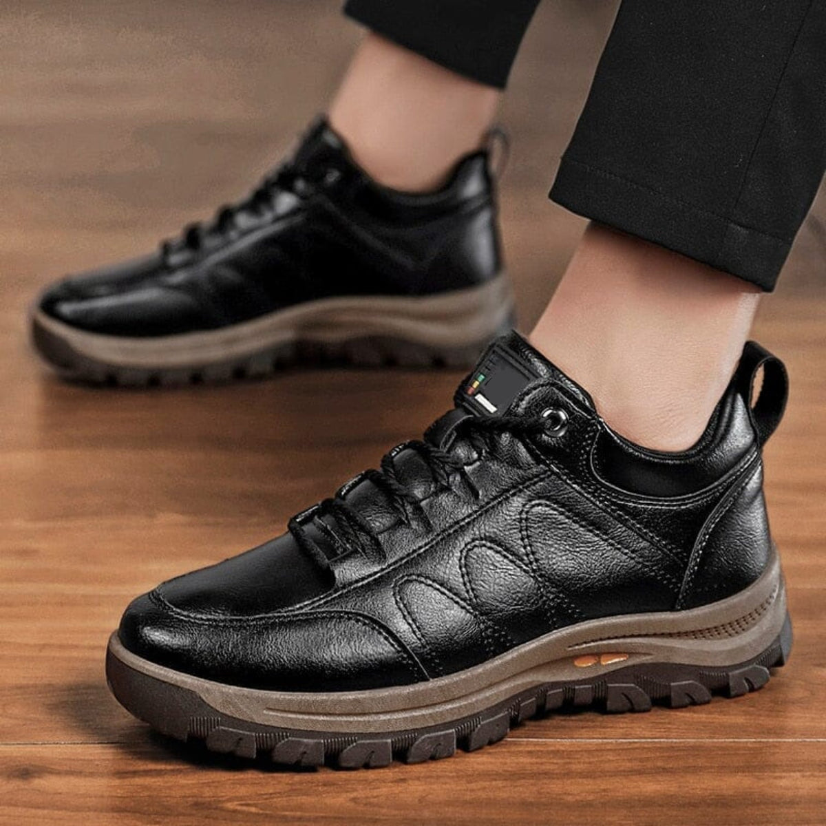 Men's Waterproof Leather Shoes with Posture Support