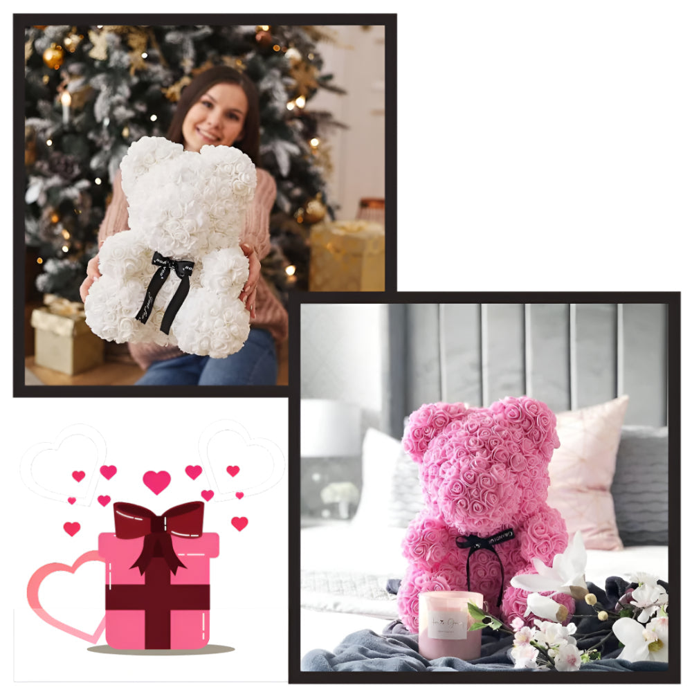 Decorative Rose Bear Gift for Special Occasions