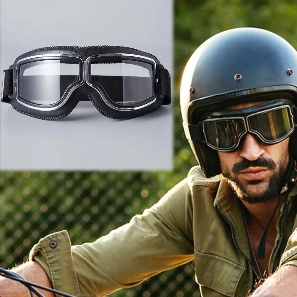 Motorcycle Goggles | UV Protection | Impact Resistant & Adjustable