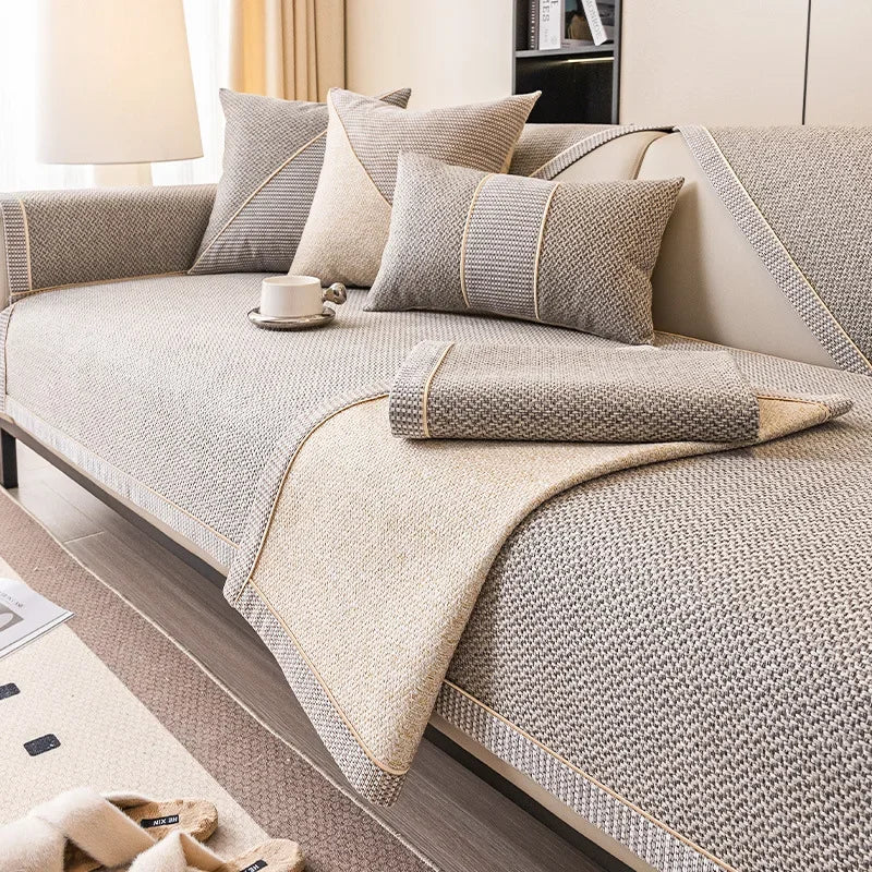 Breathable Non-Slip Cotton-Linen Sofa Cover