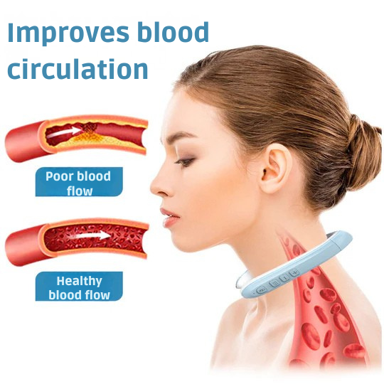 Wireless Ultrasound Neck Massager for Lymphatic Drainage and Relaxation