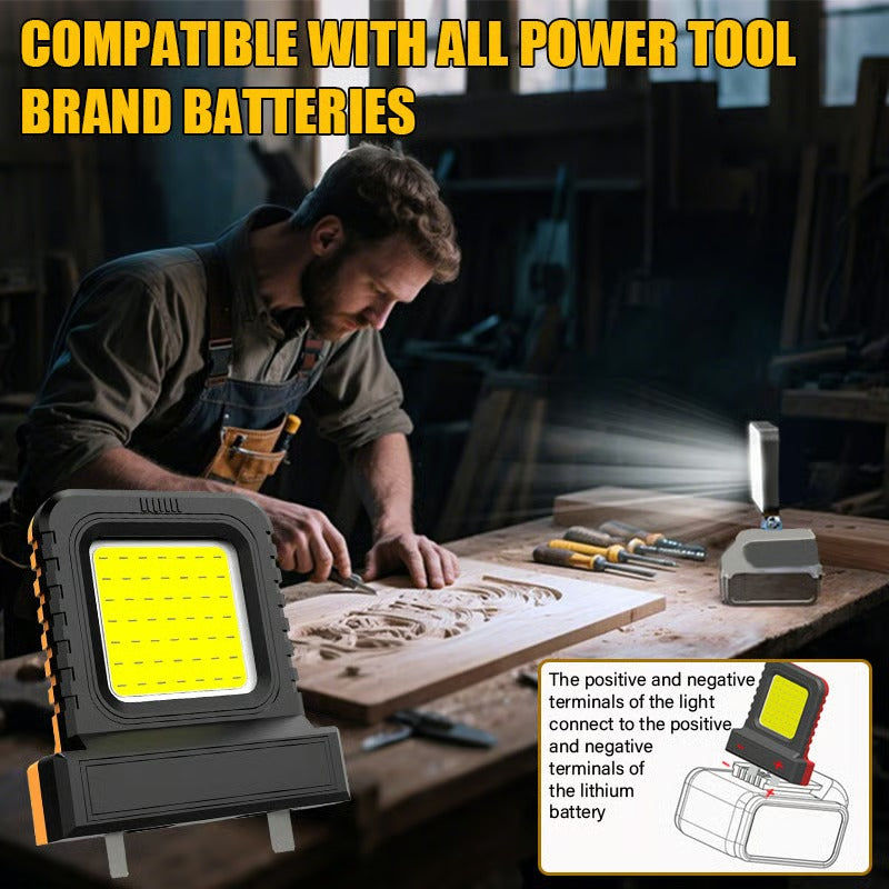 Rechargeable Work Floodlight | Battery-Compatible | COB LED | Ideal for DIY & Outdoor Use