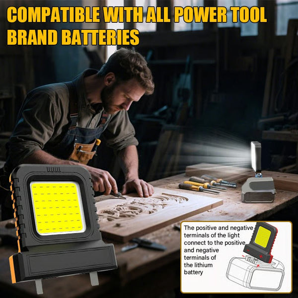 Rechargeable Work Floodlight | Battery-Compatible | COB LED | Ideal for DIY & Outdoor Use