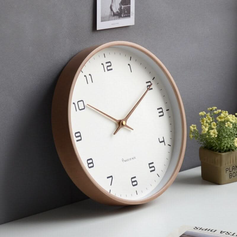 Modern Silent Wooden Wall Clock with Minimalist Scandinavian Design for Serene, Stylish Interiors