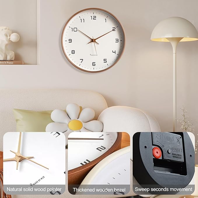Scandinavian Style Wooden Wall Clock