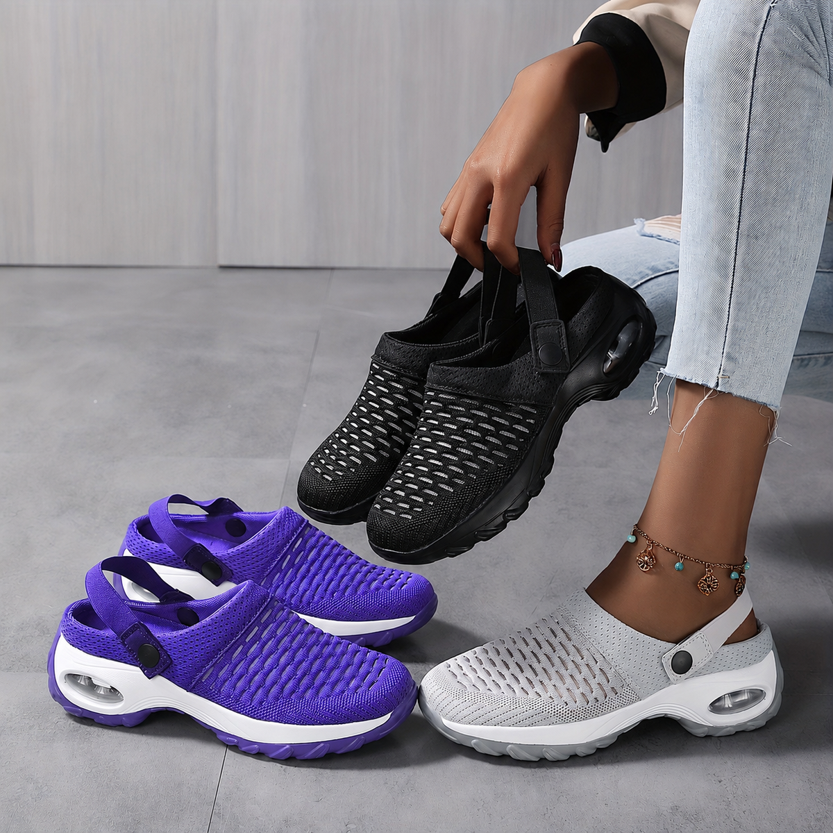 Women's Mesh Orthopedic Clogs | Air Cushioning | Non-Slip Slippers