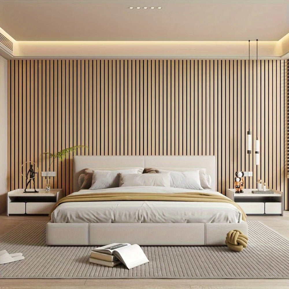 Modern 3D Self-Adhesive Wooden Wall Panels for Home Decor