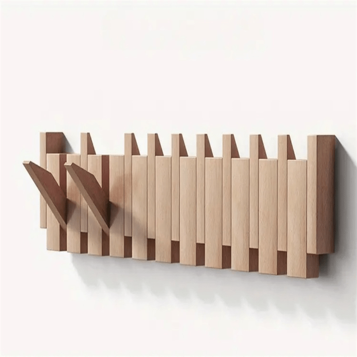 Wall Hook in Piano Design | Handmade Wood | Natural Finish