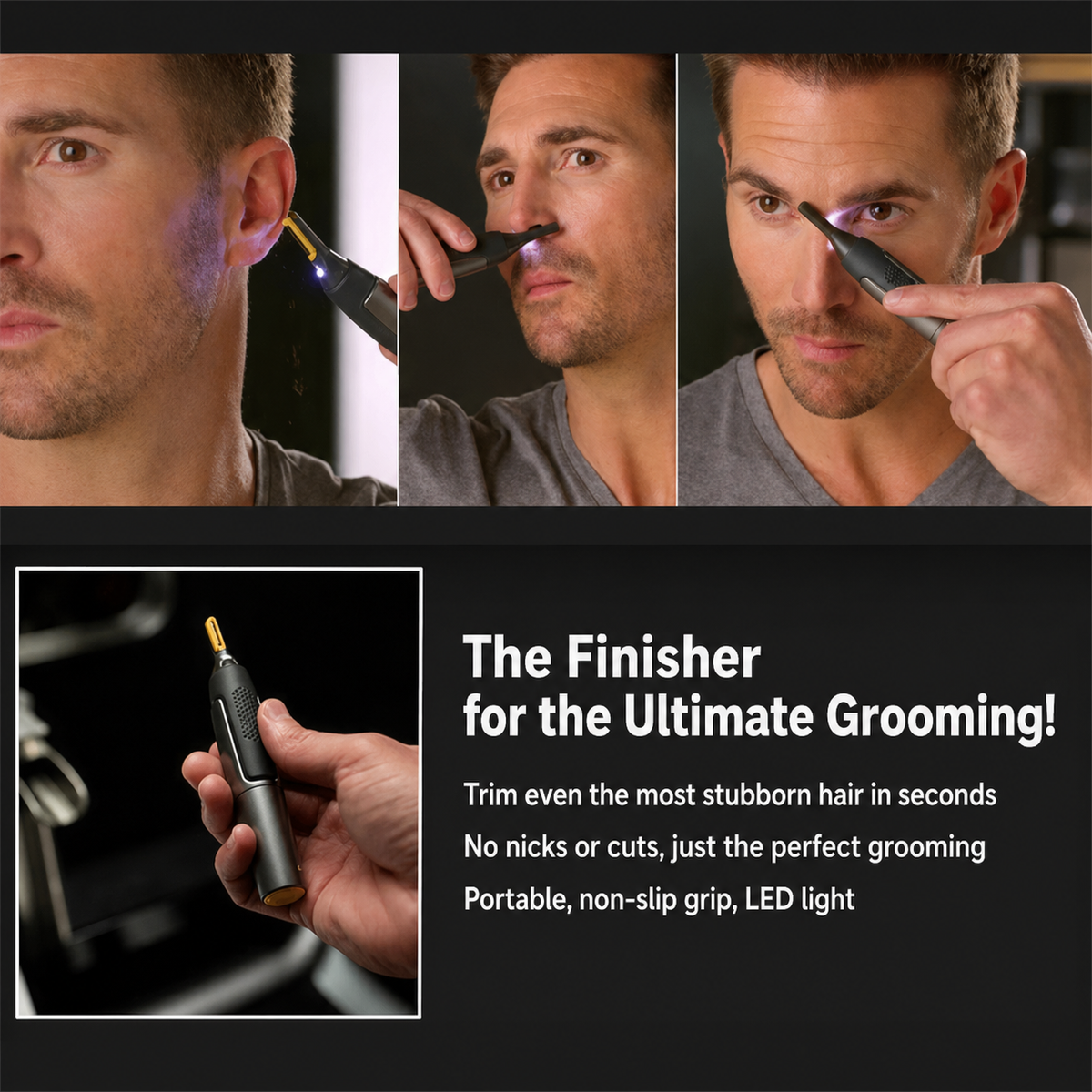 Precision Trimmer | Titanium Coated Stainless Steel Blade with LED Light | Ultra Lightweight