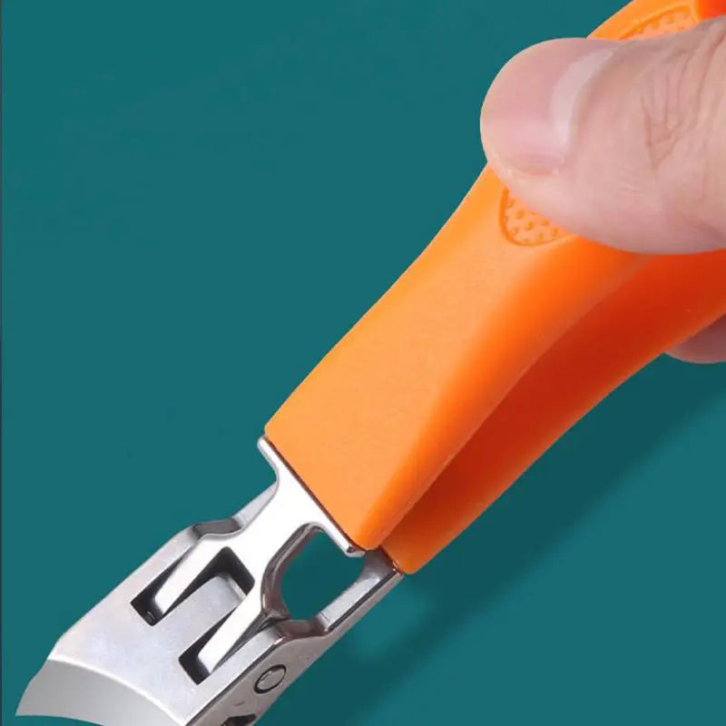 Ergonomic Nail Clipper with Wide Grip and Splash Guard – Designed for Thick Nails
