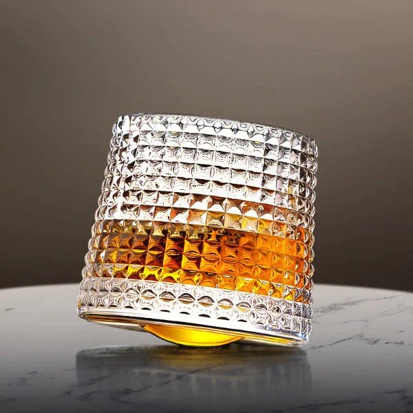 Rotating Crystal Whiskey Glass Set