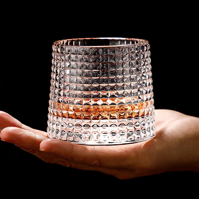 Rotating Crystal Whiskey Glass Set