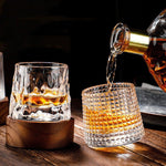 Rotating Crystal Whiskey Glass Set