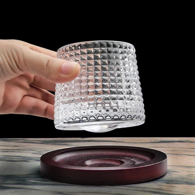 Rotating Crystal Whiskey Glass Set