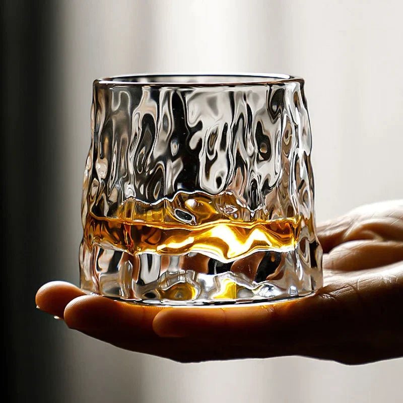 Rotating Crystal Whiskey Glass Set