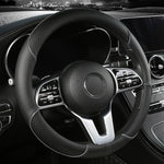 Premium Faux Leather Steering Wheel Cover with Diamond Anti-Slip Grip for Enhanced Driving Comfort and Control