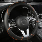 Premium Faux Leather Steering Wheel Cover with Diamond Anti-Slip Grip for Enhanced Driving Comfort and Control