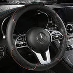 Premium Faux Leather Steering Wheel Cover with Diamond Anti-Slip Grip for Enhanced Driving Comfort and Control