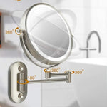 Rechargeable LED Magnifying Mirror | Cosmetics & Bathroom | Chrome Silver