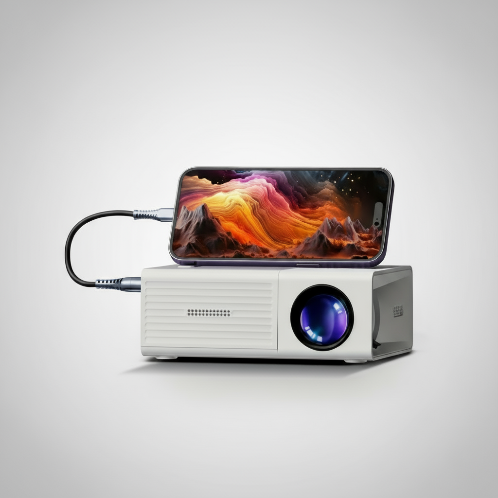 Portable Mini HD LED Projector for Home Theater and Outdoor Use - 3000 Lumens