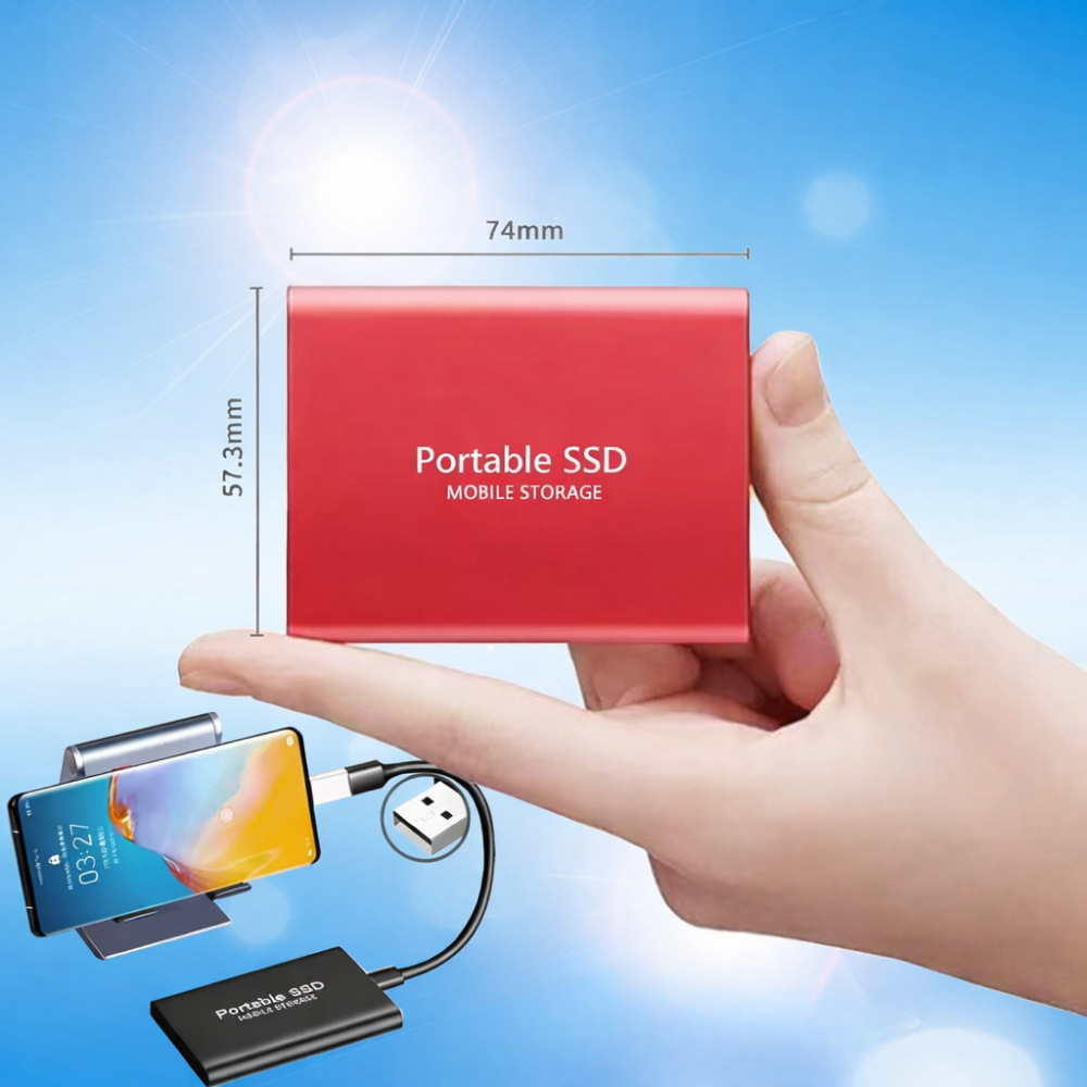 Lightweight Portable USB 3.1 Fast SSD for Computers and Laptops