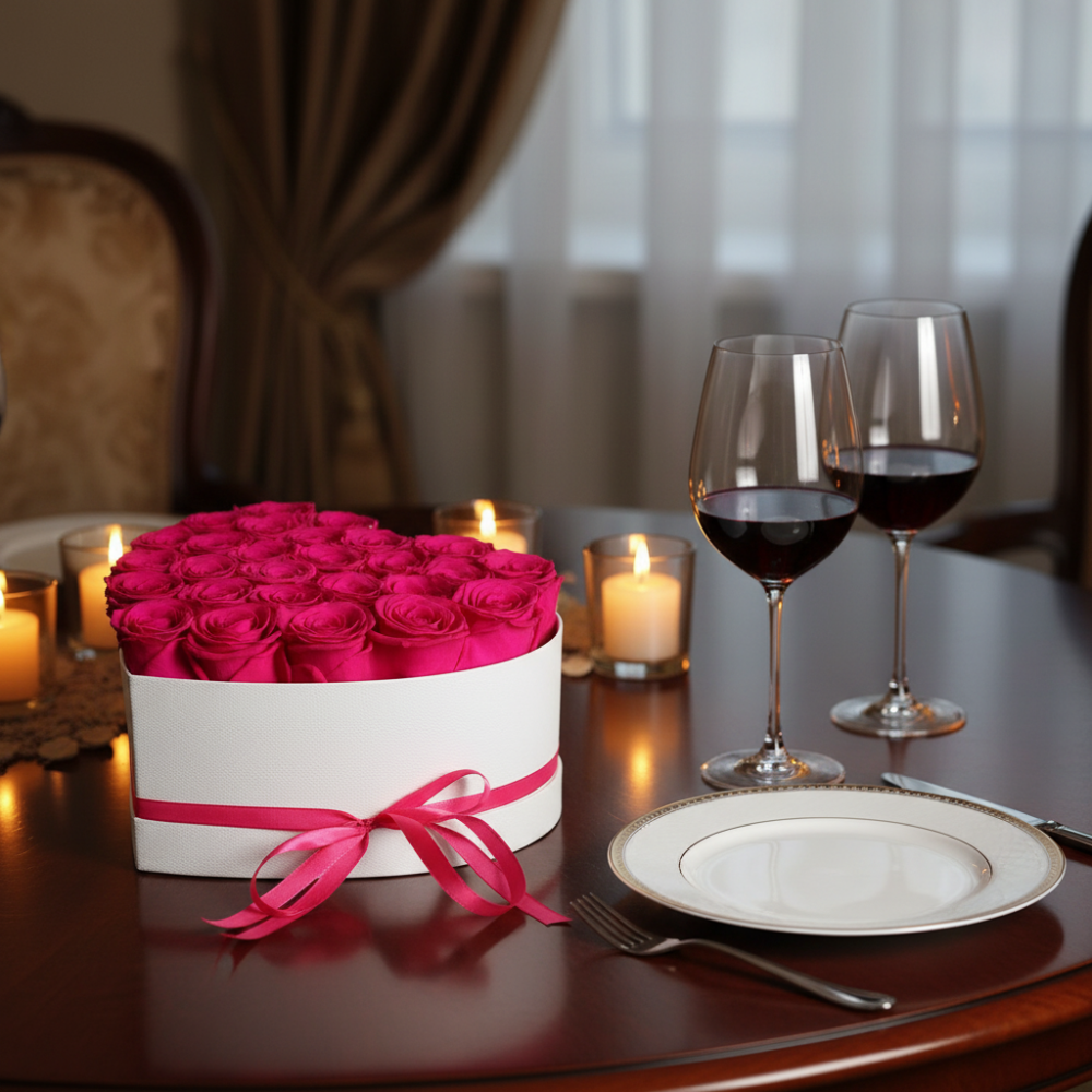 Forever Rose Gift Heart-Shaped Decorative Box