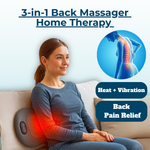 Back Pain Massager with Heat & Vibration, Support for Sciatica Relief, Lumbar Pain & Posture Correction – 3-in-1 Home Therapy