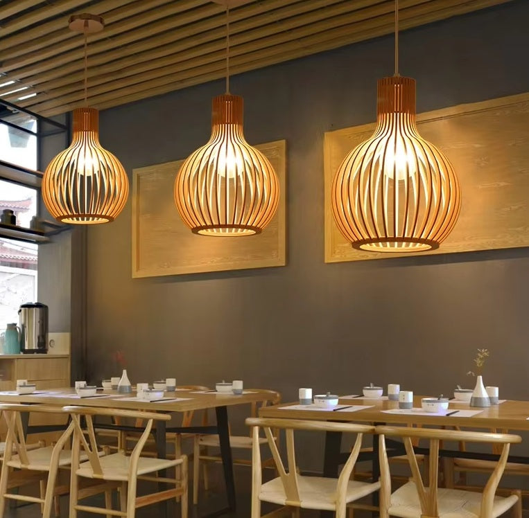 Organic Wood Pendant Light – Cozy Interior Design