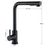 Pull-Out Kitchen Faucet - Flexible 2-Mode Stream and Spray Head, Stainless Steel Hot-Cold Water Mixing Fixture