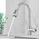 Pull-Out Faucet with Single Lever Mixer – Flexible Faucet with Shower Function, High Quality Stainless Steel, Ideal for Modern Kitchens, Easy Installation
