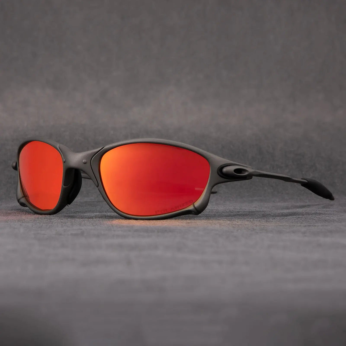 Sporty Polarized Sunglasses – Metal Frame with Red Lenses