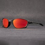 Sporty Polarized Sunglasses – Metal Frame with Red Lenses