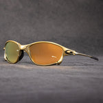 Sporty Polarized Sunglasses – Metal Frame with Red Lenses