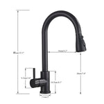 Pull-Out Faucet with Single Lever Mixer – Flexible Faucet with Shower Function, High Quality Stainless Steel, Ideal for Modern Kitchens, Easy Installation
