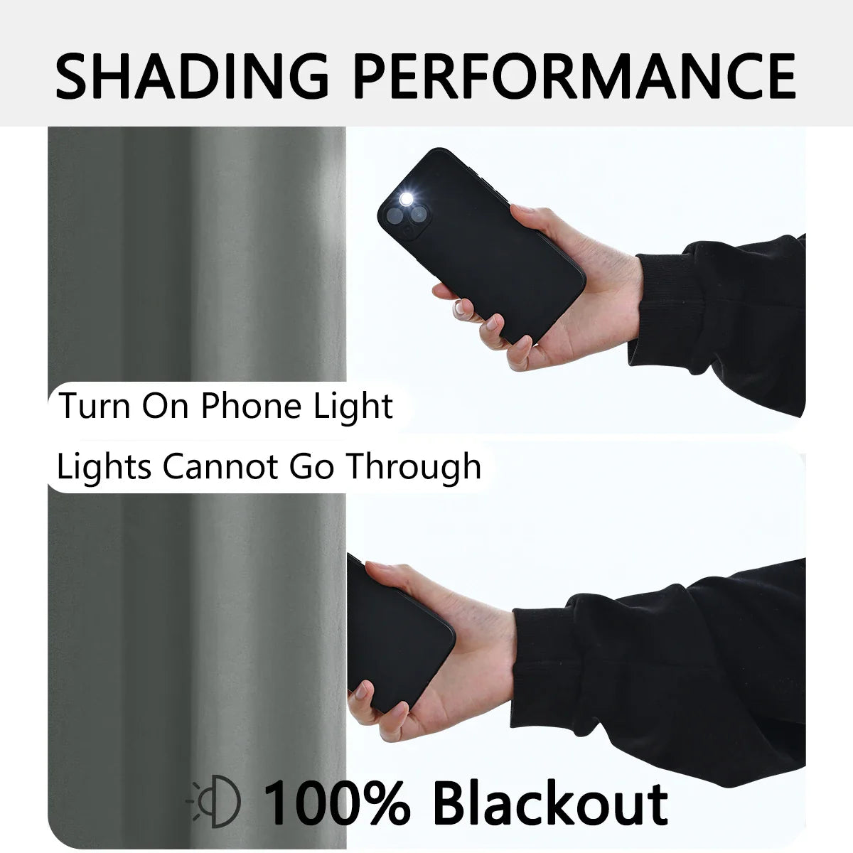 Modern 100% Blackout Curtains with Coated Lining for Bedroom & Living Room